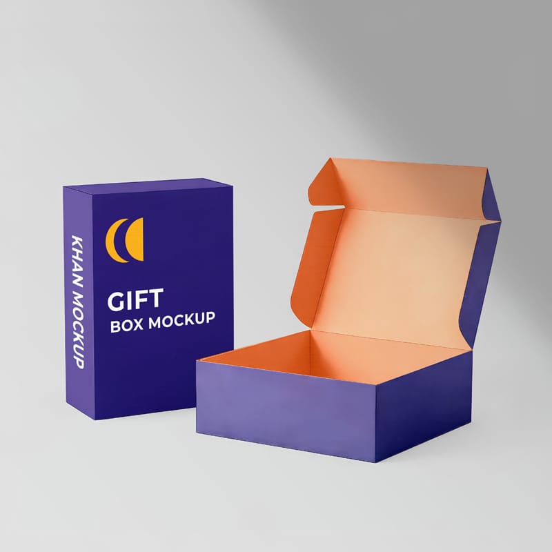 Realistic Mailer Box Mockup Template PSD