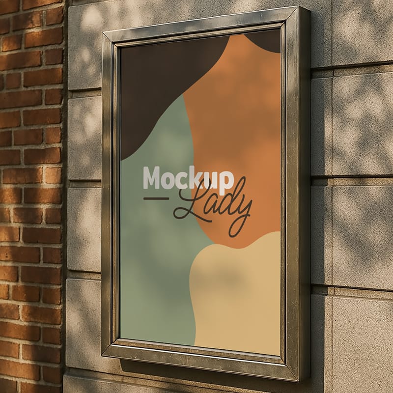 Realistic Outdoor Poster Mockup PSD