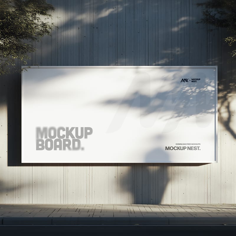 Realistic Street Billboard Mockup Template PSD