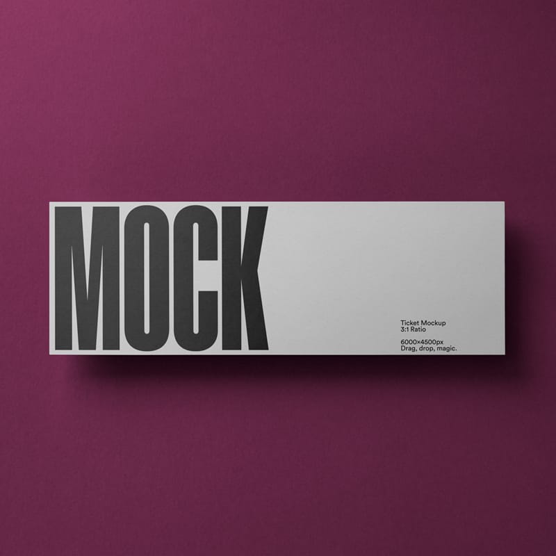 Realistic Ticket Mockup PSD