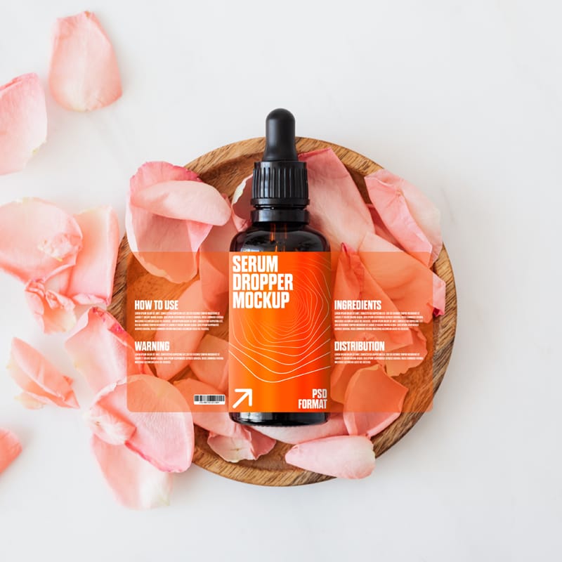 Serum Dropper Bottle Mockup Template PSD