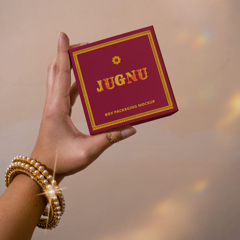 Small Festive Box Mockup PSD