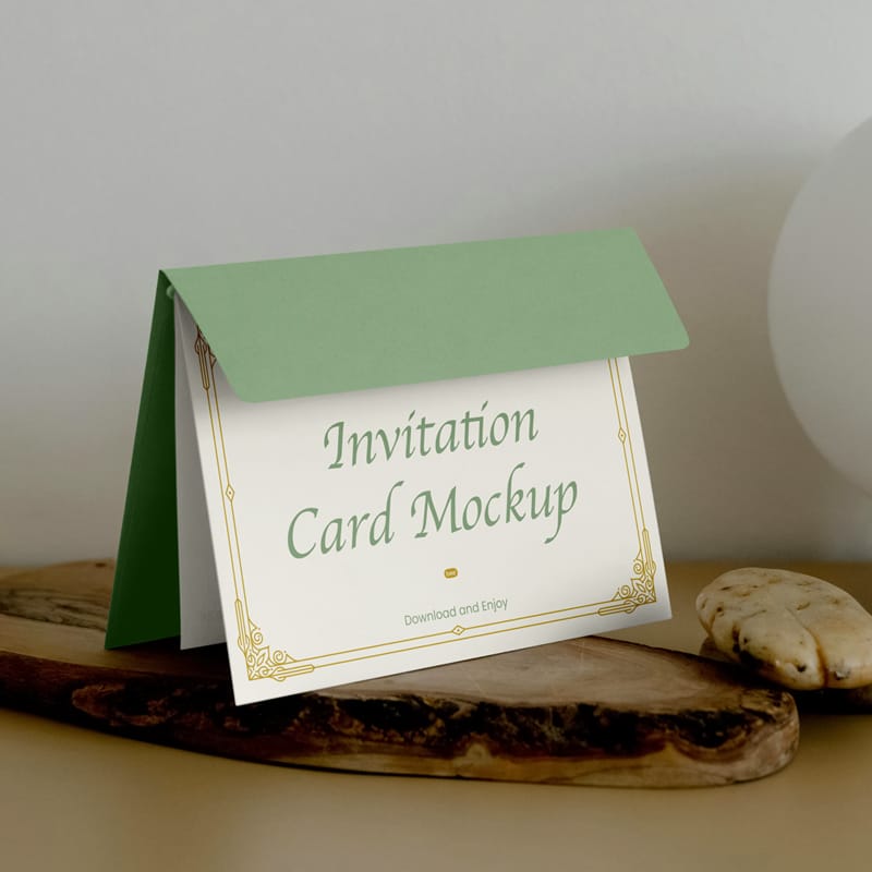 Standing Invitation Card Mockup PSD