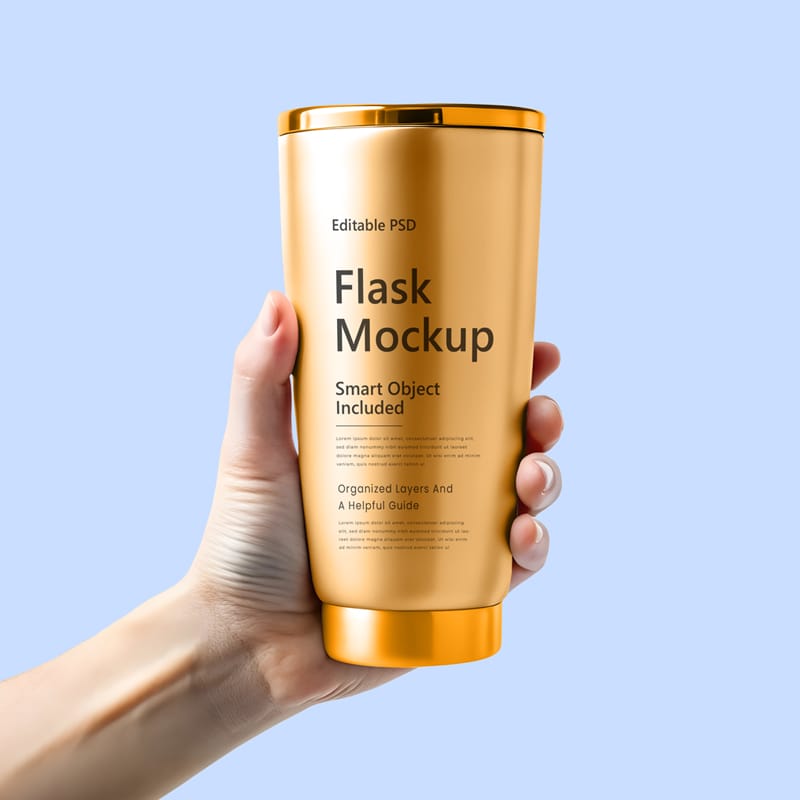 Steel Tumbler Mockup PSD