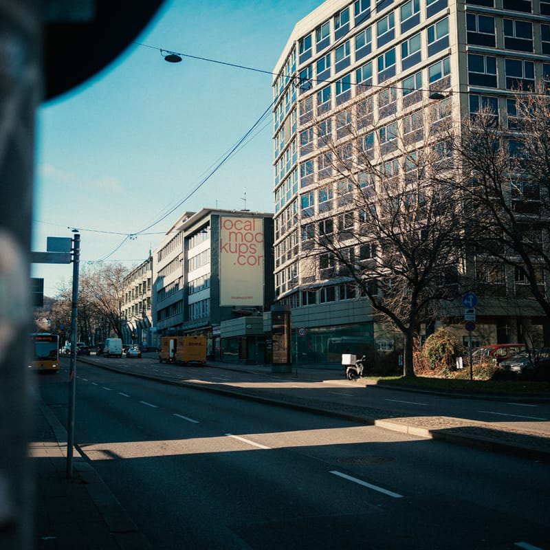 Stuttgart Cityscape Billboard Mockup PSD