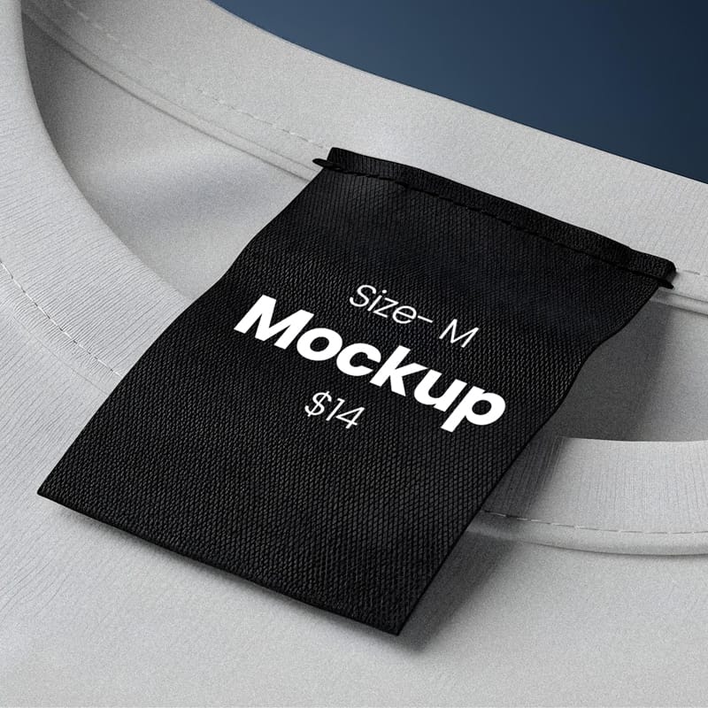 T-Shirt Size Tag Mockup PSD