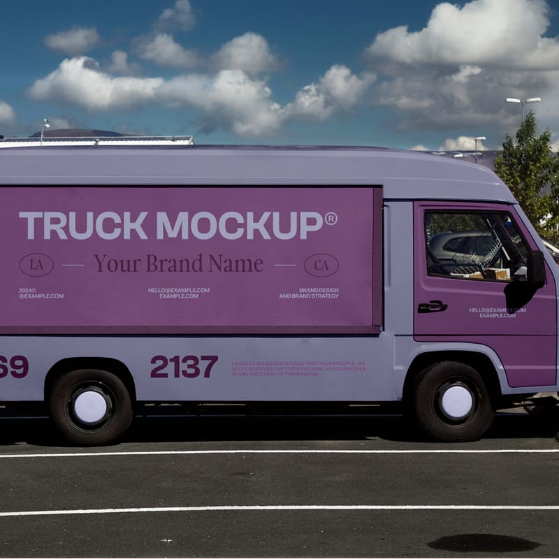 Van Food Truck Mockup PSD