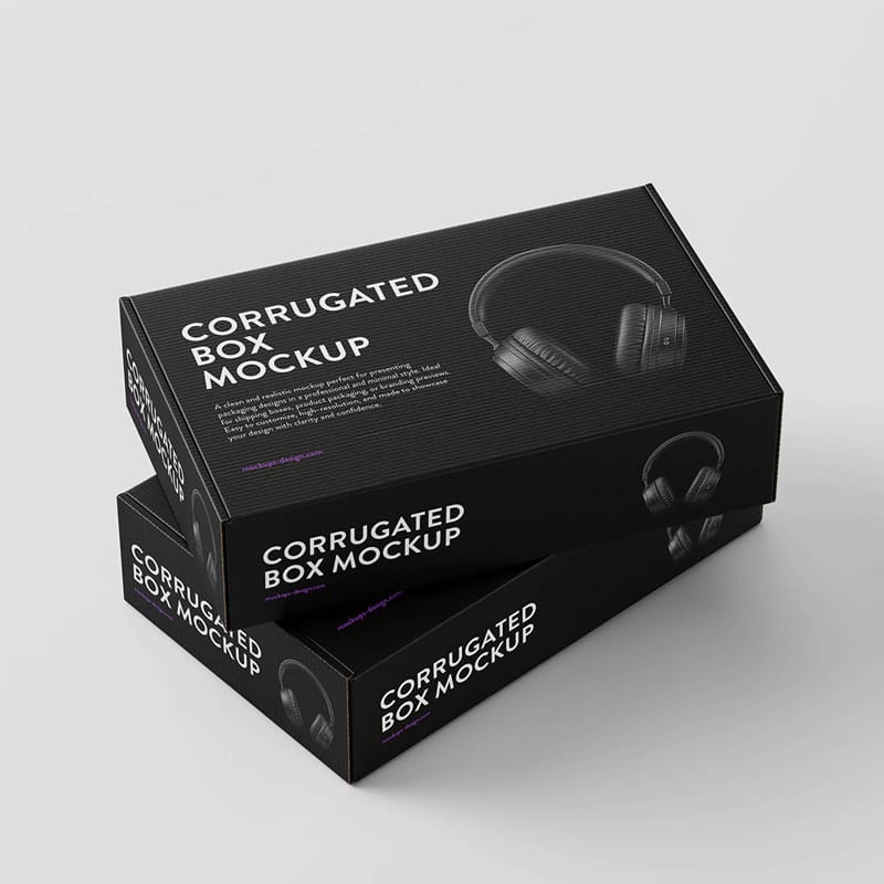 Versatile Corrugated Box Mockup PSD