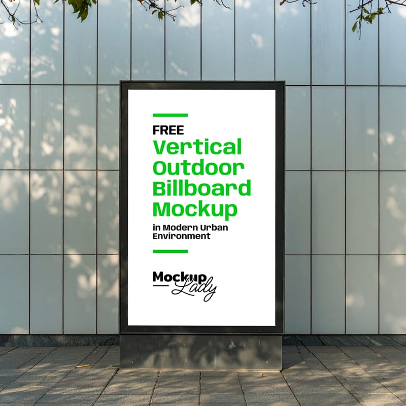 Vertical Outdoor Billboard Mockup