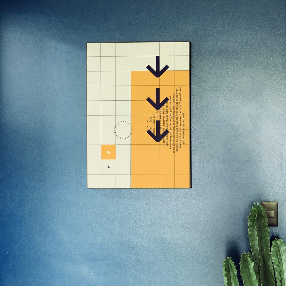 Vertical Wall Poster Mockup PSD