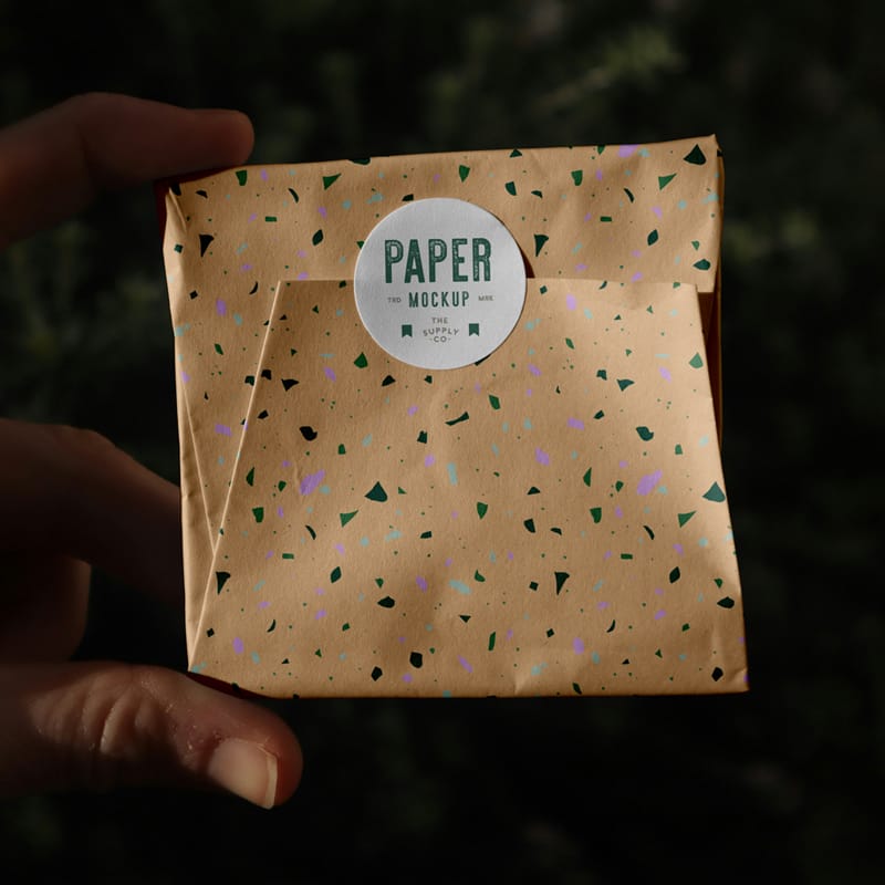 Wrapping Paper Package Mockup PSD