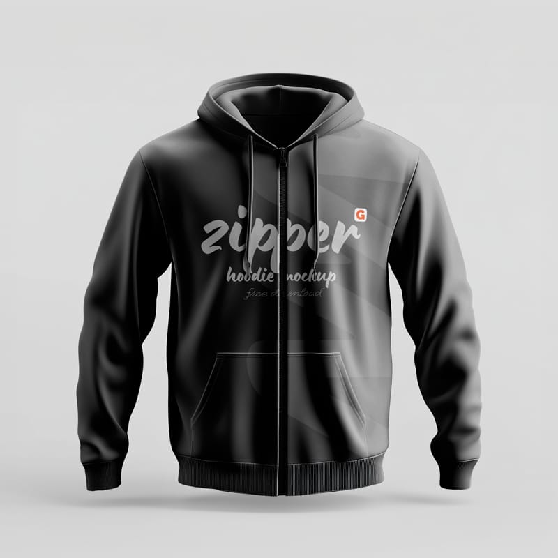 Zip-Up Hoodie Mockup PSD