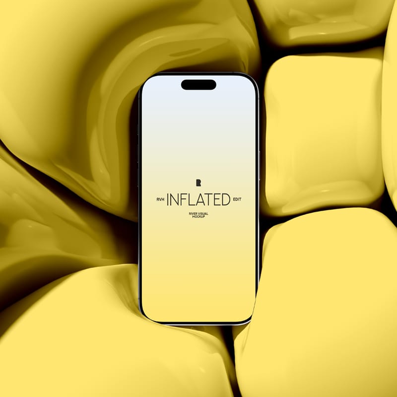 iPhone 16 Pro Inflated Series Mockup PSD