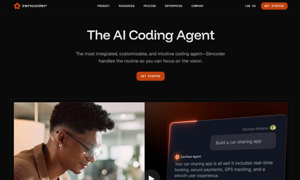 Illustration of Zencoder as a rocket ship launching into the sky, symbolizing its focus on speed, velocity, and automating the software development lifecycle.