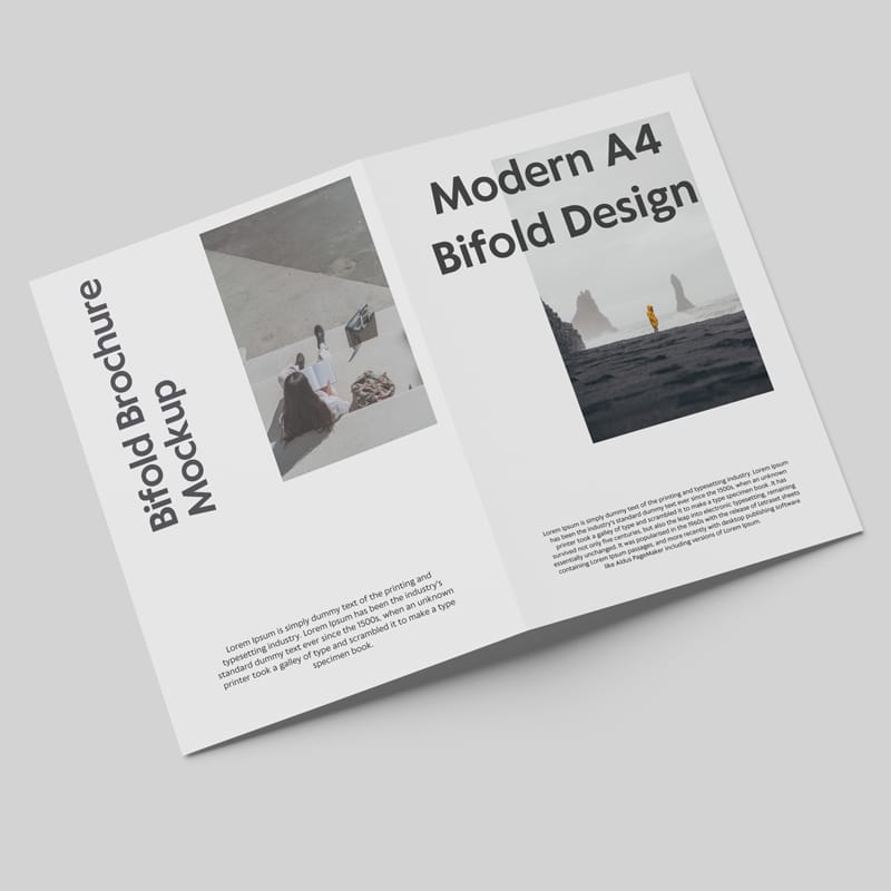 A4 Bifold Brochure Mockup PSD