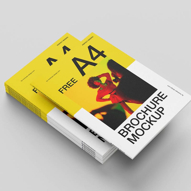 A4 Brochure Cover Mockup PSD