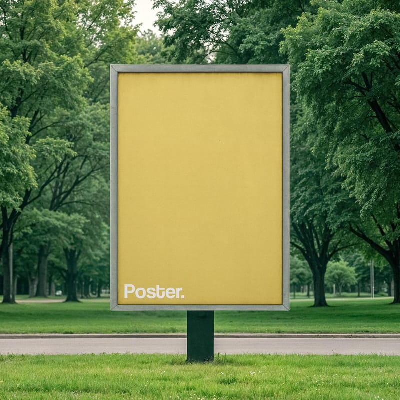 A4 Poster Signage Mockup PSD