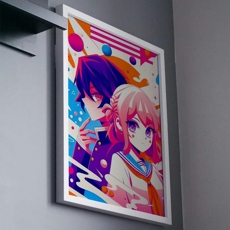 A4 Vertical Poster Frame Mockup on Wall PSD