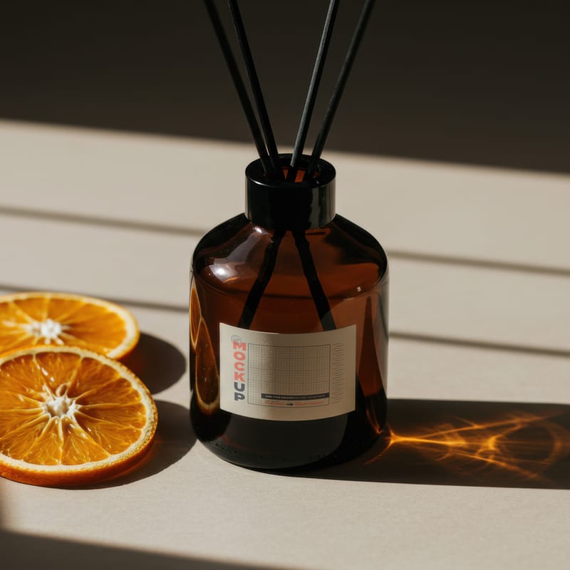 Air Freshener Stick Rods Label Mockup PSD