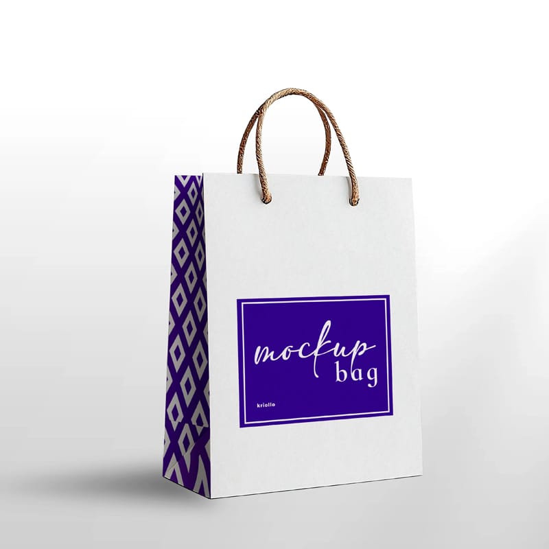 Branded Paper Shopping Bag Mockup PSD