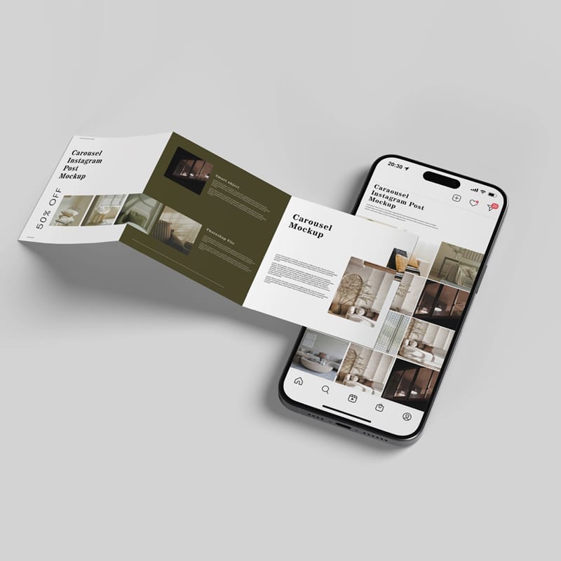 Carousel Instagram Post Mockup PSD