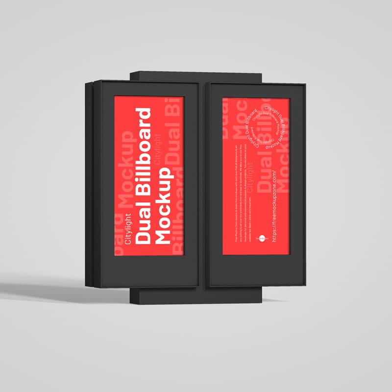 Citylight Dual Billboard Mockup PSD