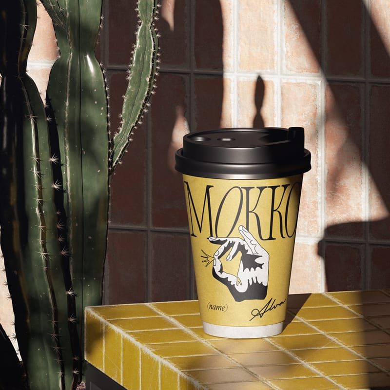 Coffee Paper Cup Mockup On Table Front View PSD