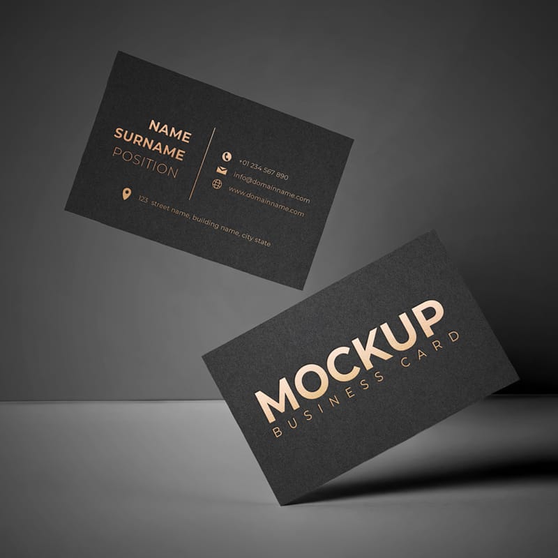 Dark Business Card Mockup PSD