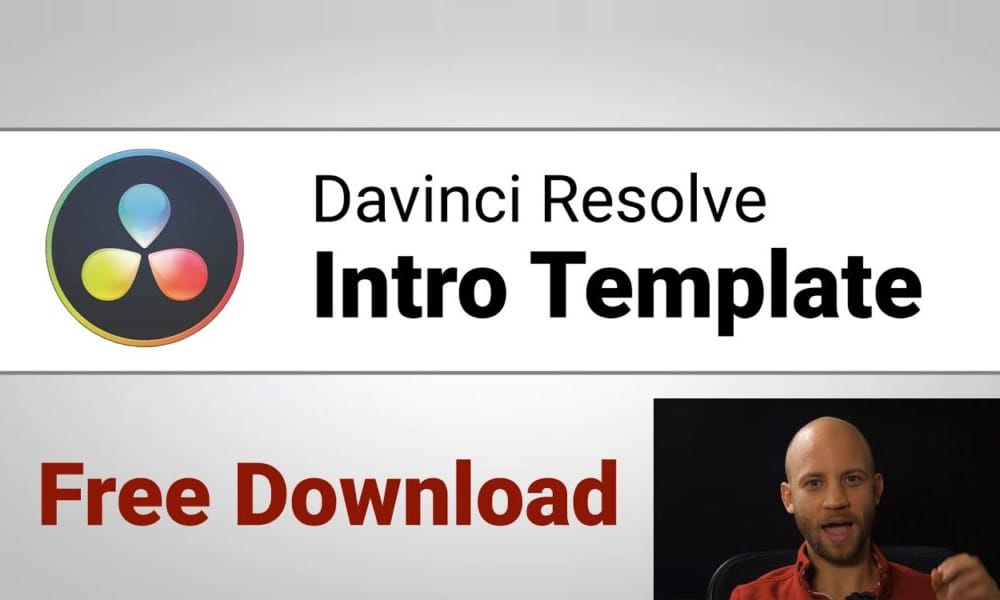 A tutorial-style intro template for DaVinci Resolve from a content creator.