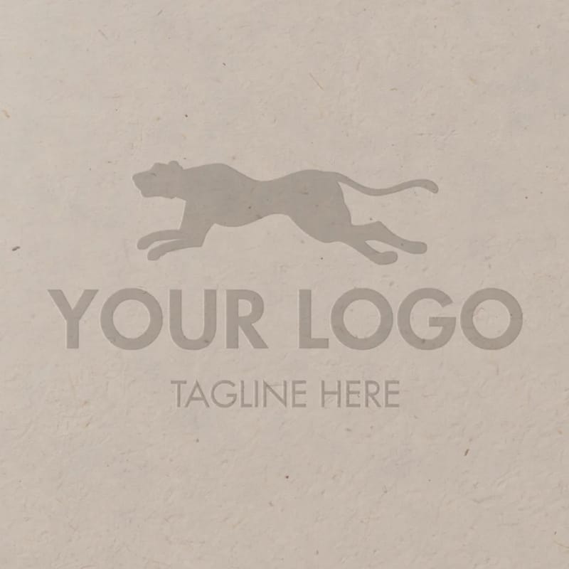 Debossed Lotka Paper Logo Mockup PSD