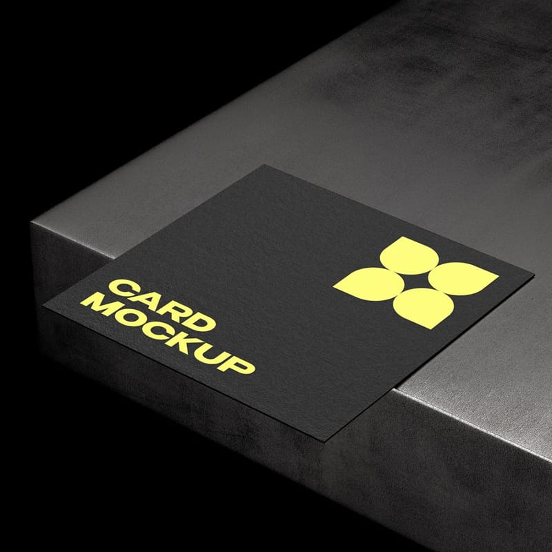 Debossed Paper Card Mockup PSD