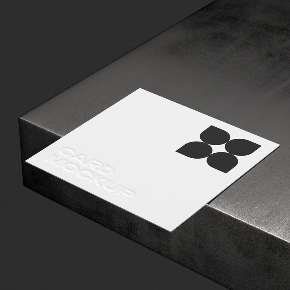 Free 1:1 Debossed Paper Card Mockup PSD