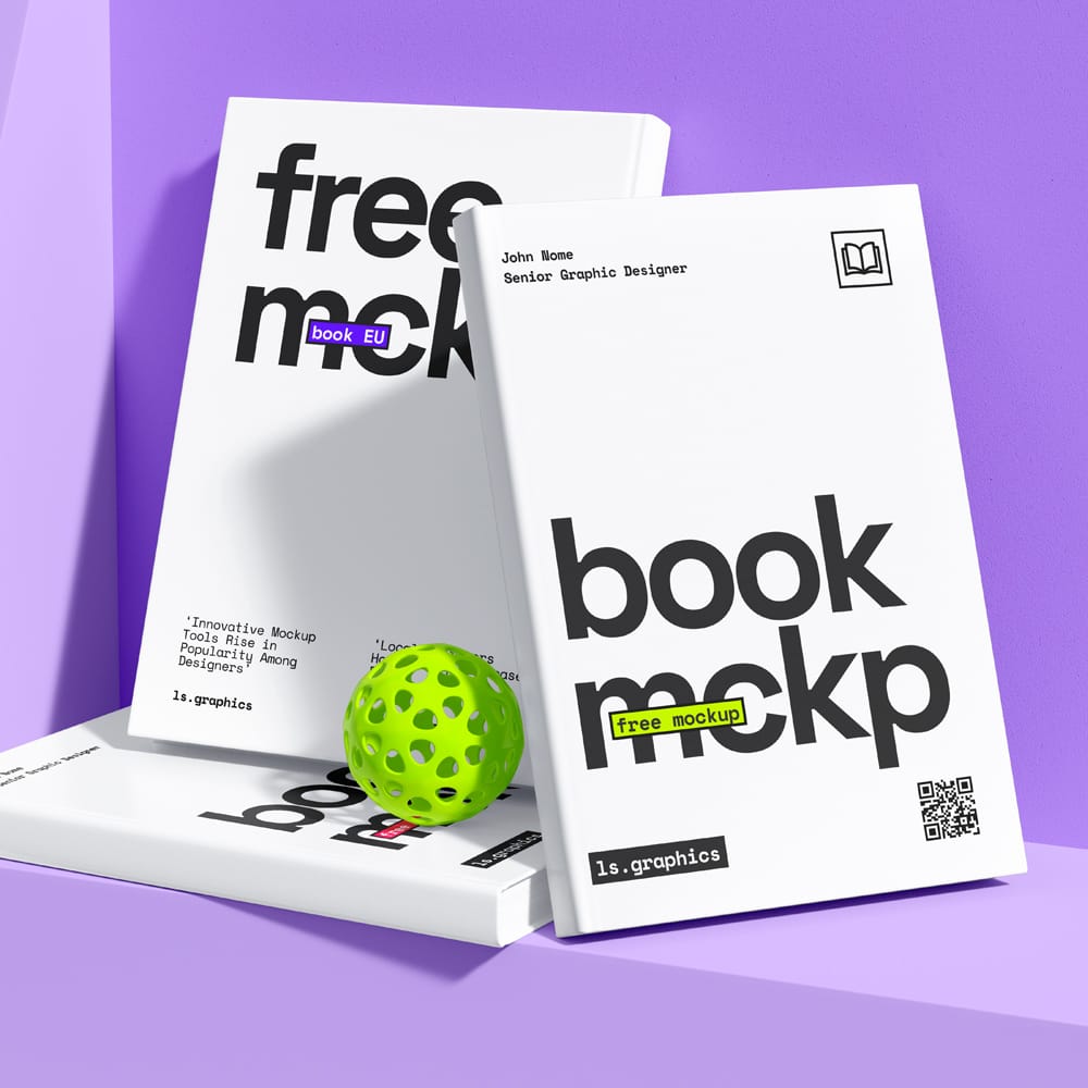 Free 3 Book Mockup PSD