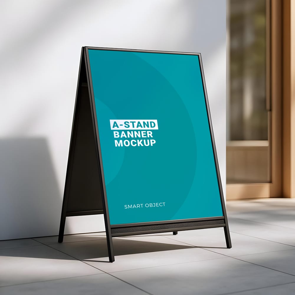 Free A-Stand Banner Mockup PSD
