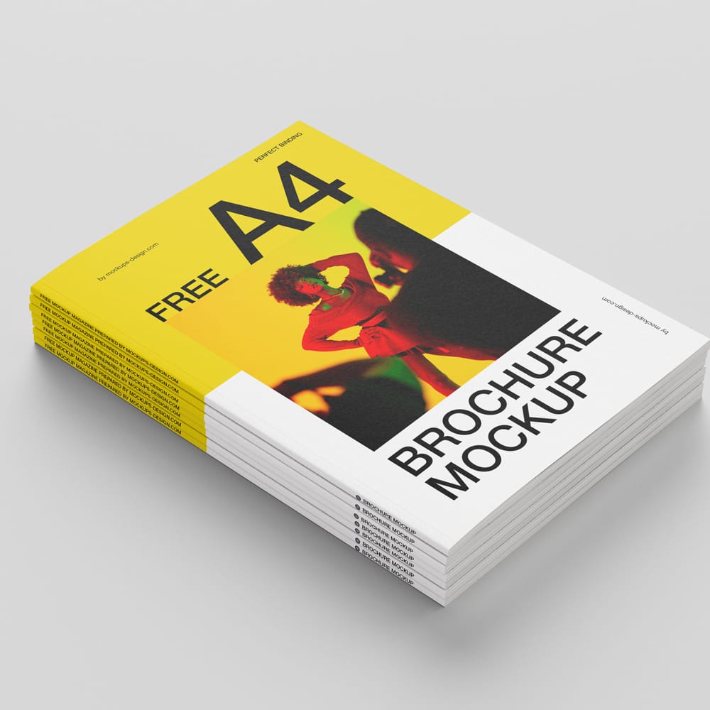 Free A4 Brochure Cover Mockup PSD