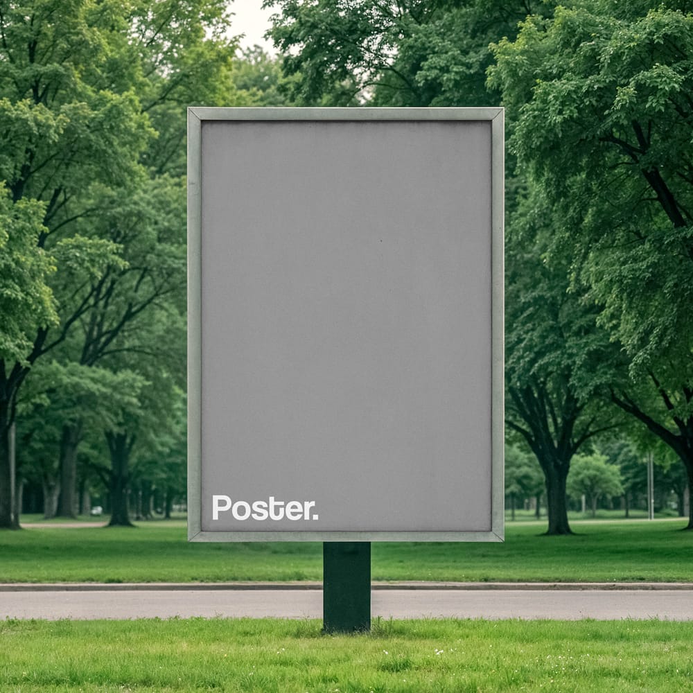 Free A4 Poster Signage Mockup PSD