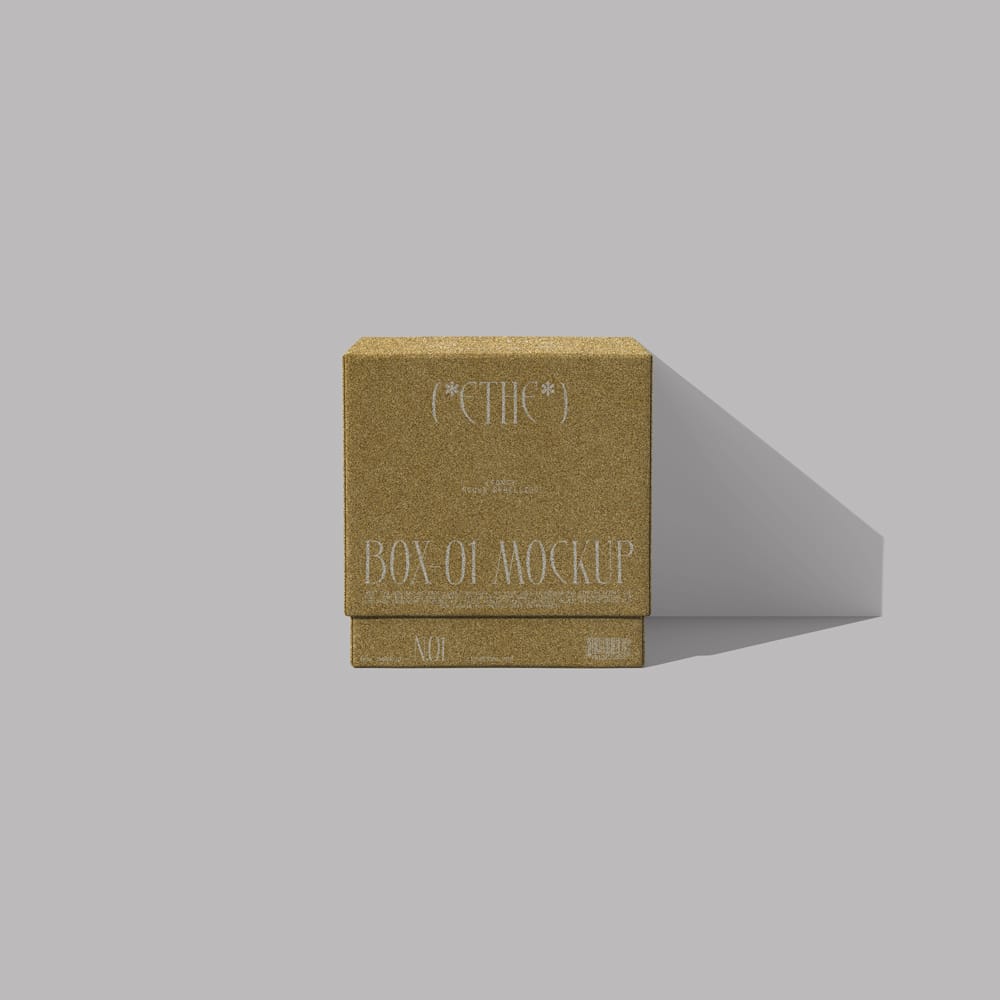 Free Box Mockup V27 Front View PSD