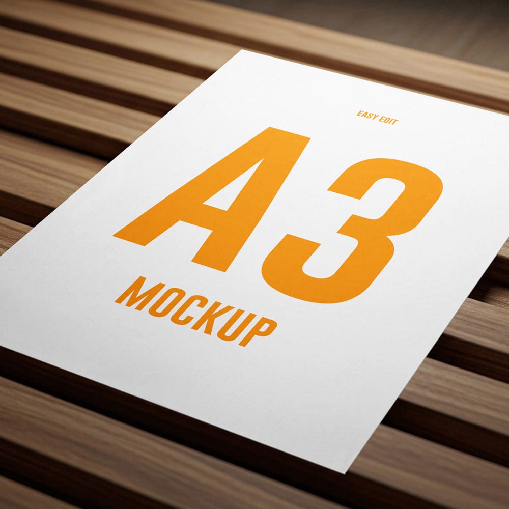 Free Brand A3 Poster Mockup PSD