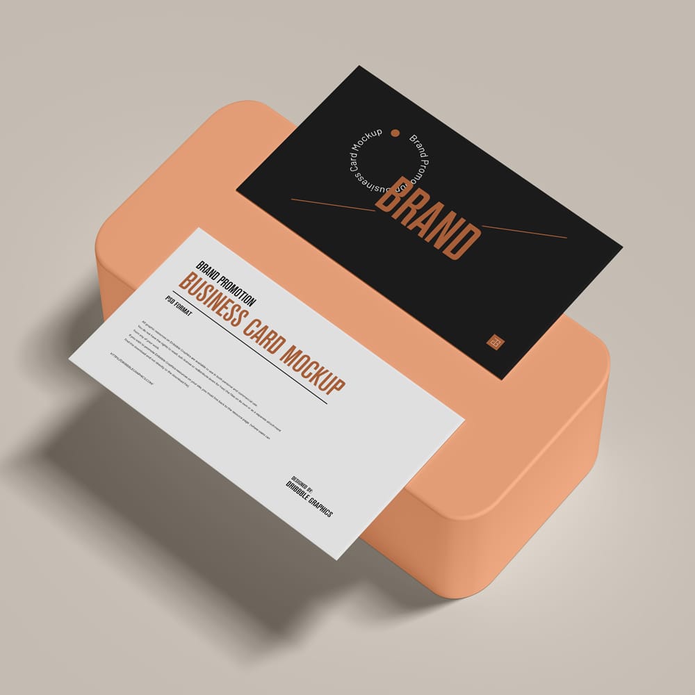 Free Brand Promotion Business Card Mockup PSD