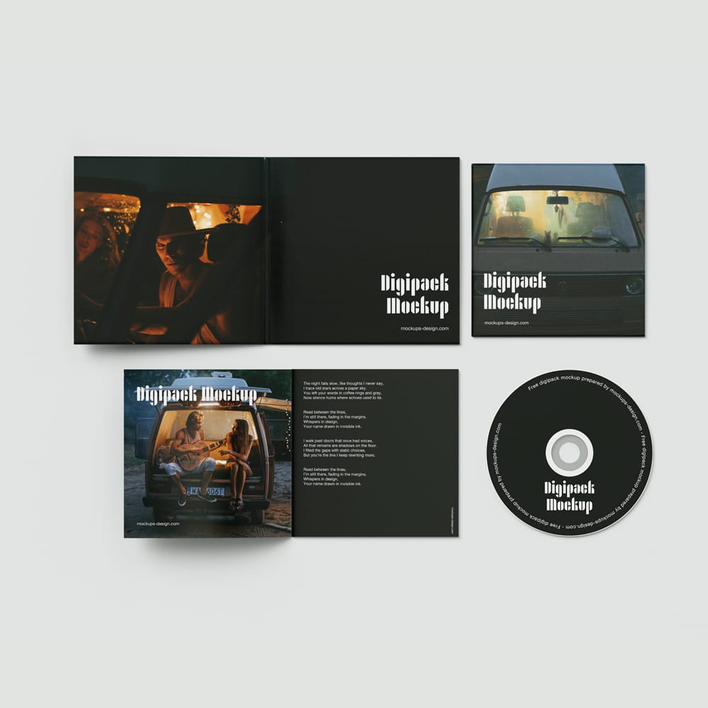 Free CD Digipack Mockup PSD