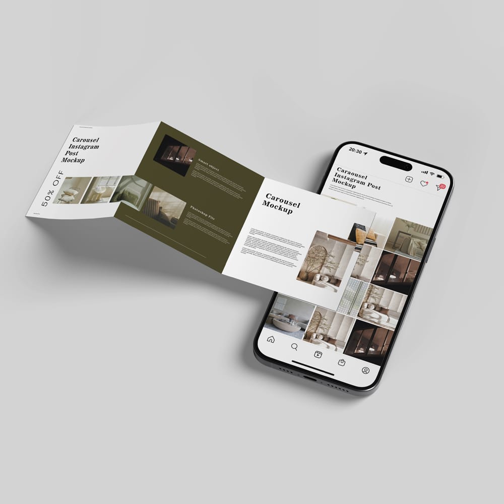 Free Carousel Instagram Post Mockup PSD