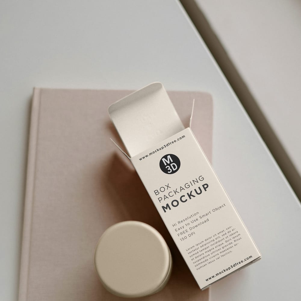 Free Cosmetic Box Packaging Mockup PSD