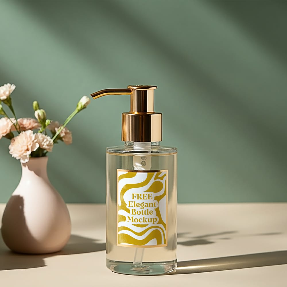 Free Elegant Bottle Mockup PSD