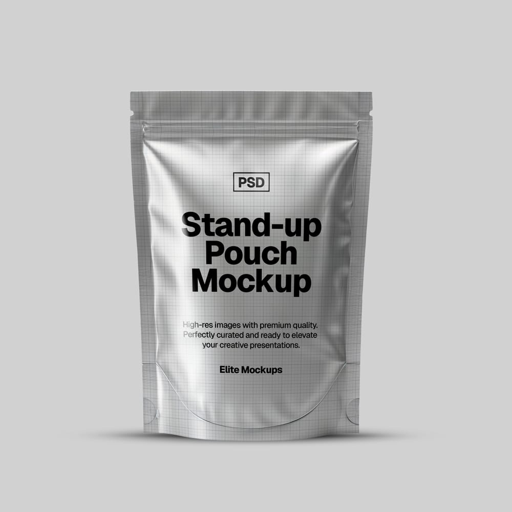 Free Elite Stand-Up Pouch Mockup PSD