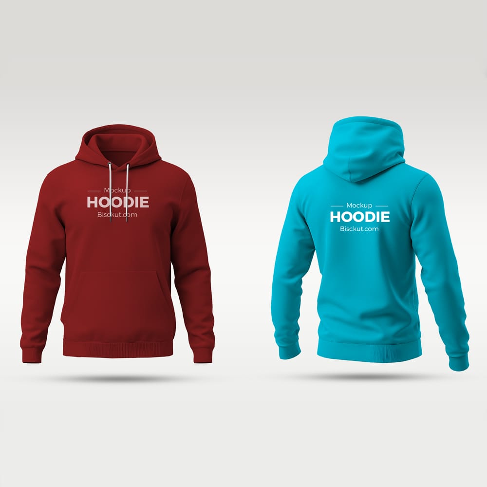 Free Front and Back Hoodie Mockup PSD