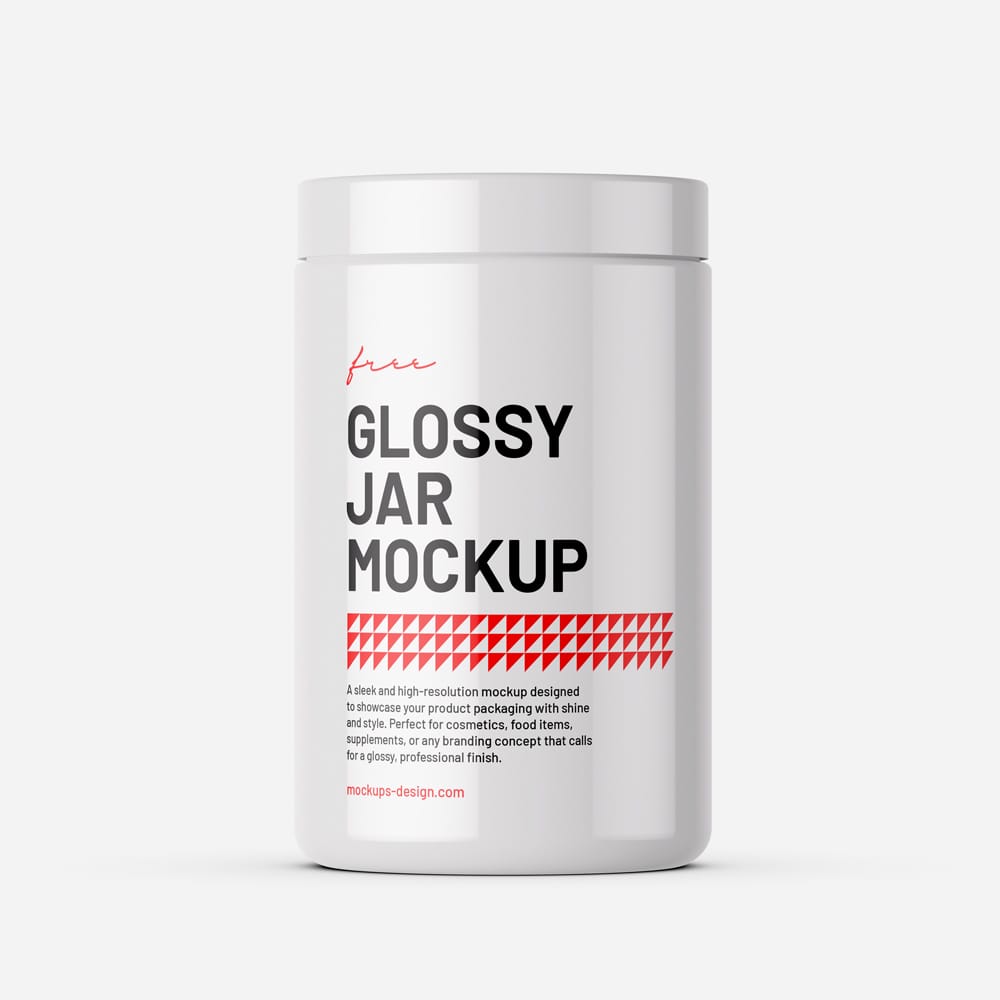 Free Glossy Cosmetic Jar Mockup PSD