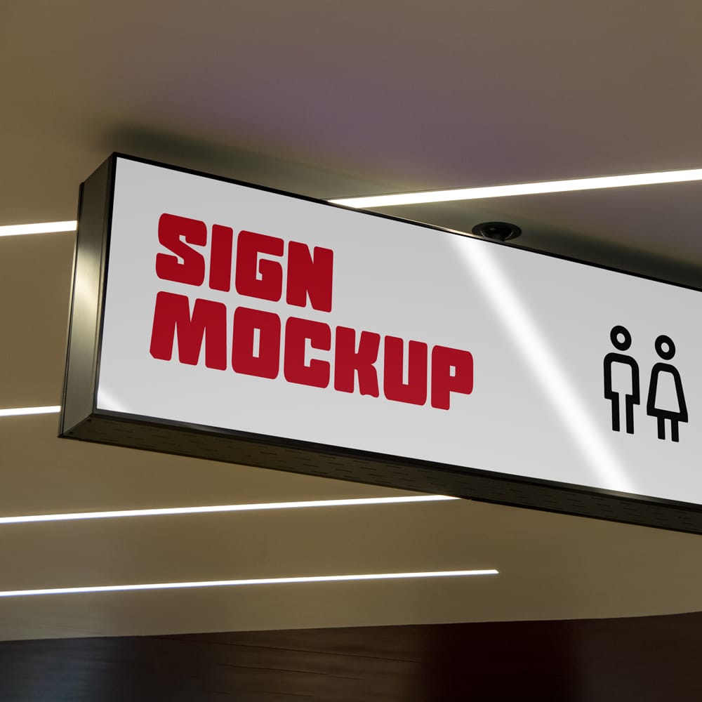 Free Horizontal Signage Mockup PSD