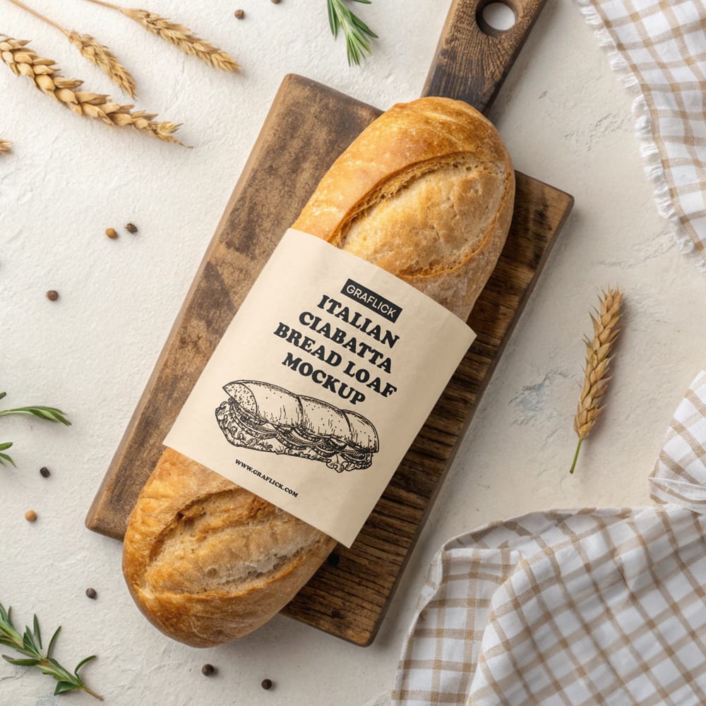 Free Italian Bread Mockup PSD