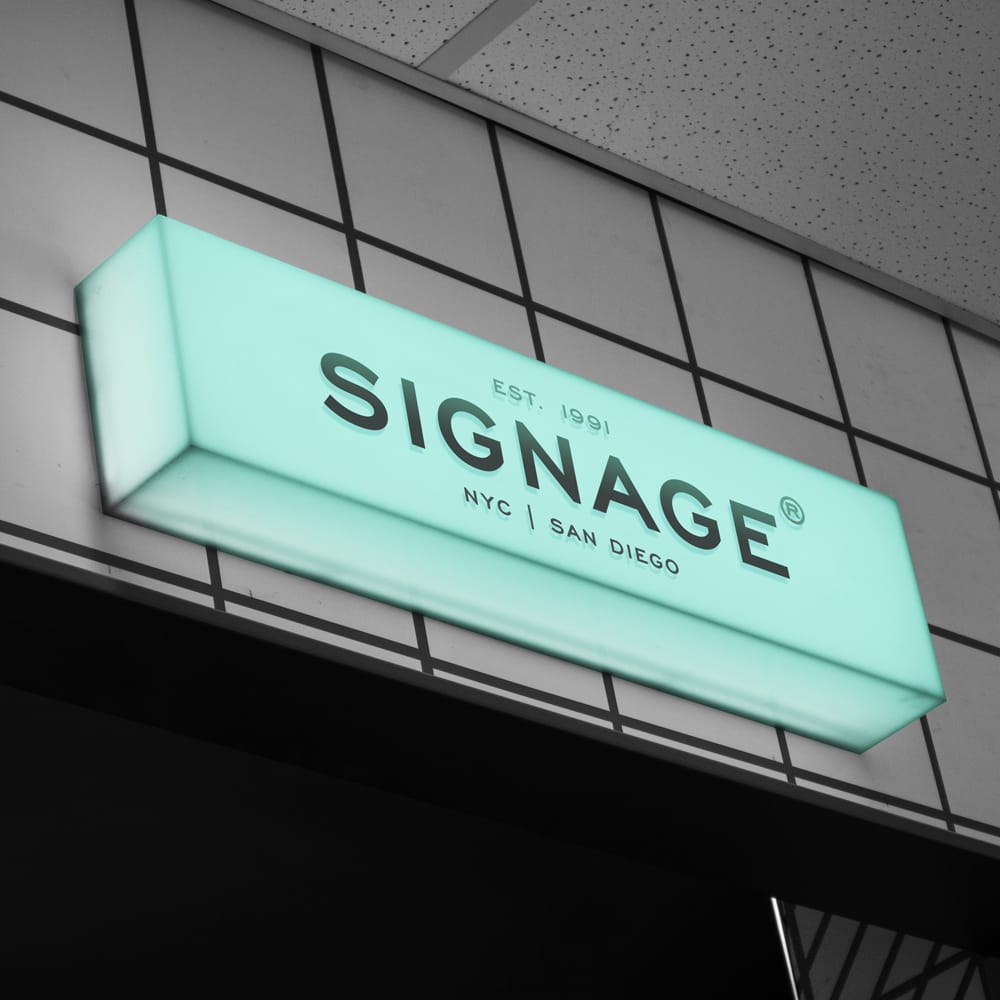 Free Lightbox Signage Mockup PSD