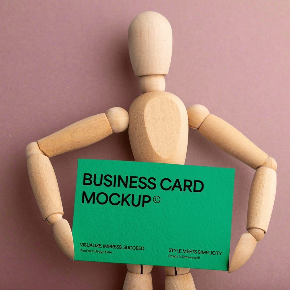 Free Manikin Business Card Mockup PSD